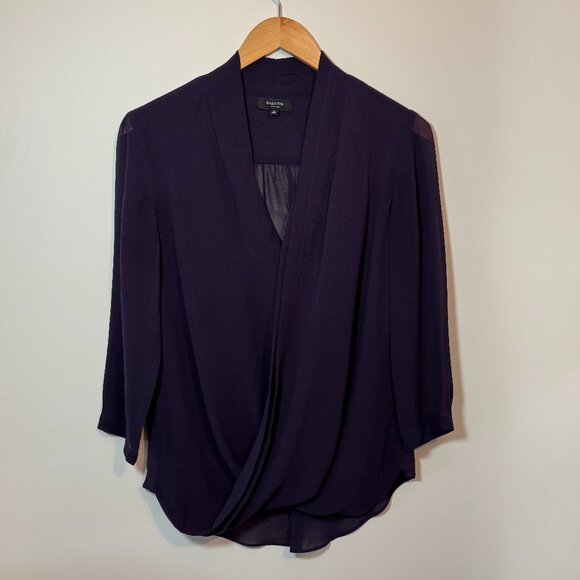 Aritzia Babaton Beau 100% Silk Blouse in Deep Purple, Size XS - Picture 1 of 4
